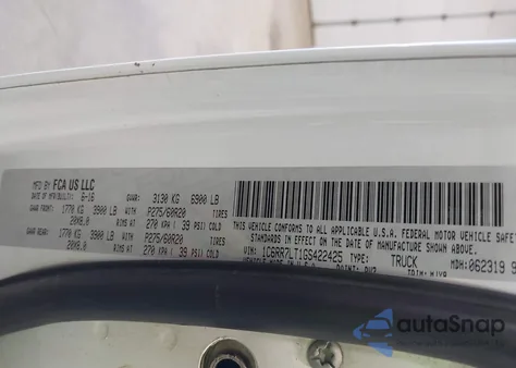 2016 Ram 1500 Big Horn z USA, uszkodzony, nr VIN 1C6RR7LT1GS422425